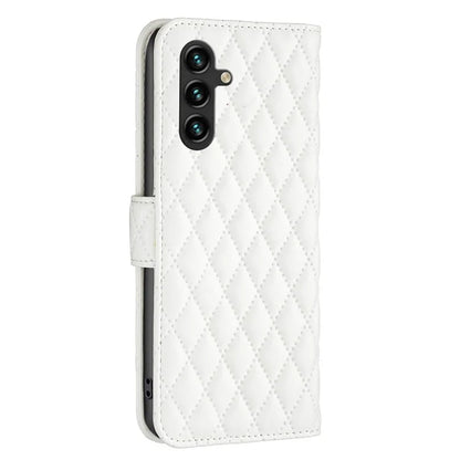 BINFEN COLOR BF Style-14 For Samsung Galaxy A35 5G Phone Case Rhombus Grid Leather Cover