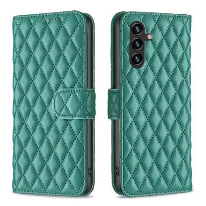 BINFEN COLOR BF Style-14 For Samsung Galaxy A35 5G Phone Case Rhombus Grid Leather Cover