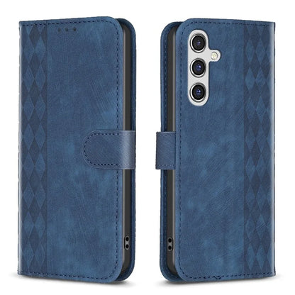 For Samsung Galaxy A35 5G Case Imprinted Grid Wallet Leather Cover