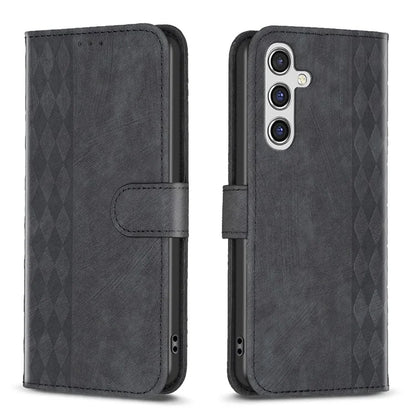 For Samsung Galaxy A35 5G Case Imprinted Grid Wallet Leather Cover