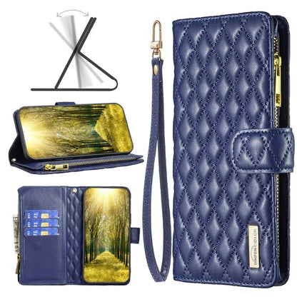 BINFEN COLOR BF Style-15 For Samsung Galaxy A35 5G Case Zipper Pocket Phone Stand Cover