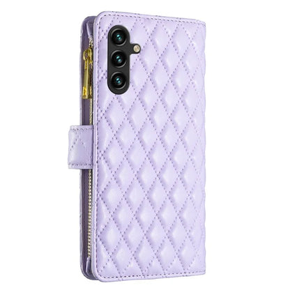 BINFEN COLOR BF Style-15 For Samsung Galaxy A35 5G Case Zipper Pocket Phone Stand Cover