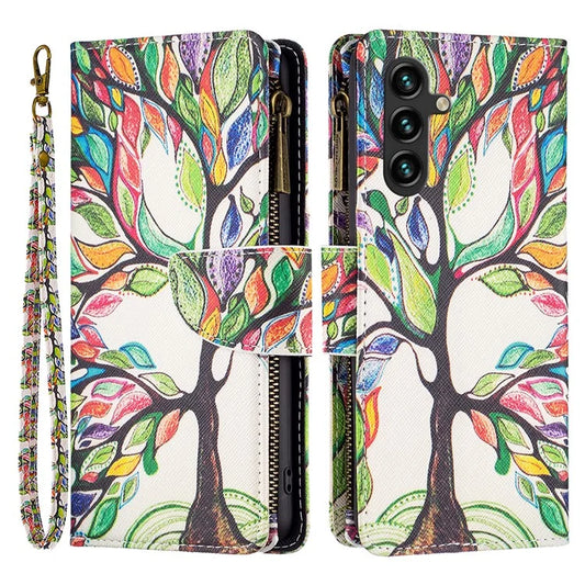 BF03 For Samsung Galaxy A35 5G Leather Case Zipper Wallet Phone Stand Cover
