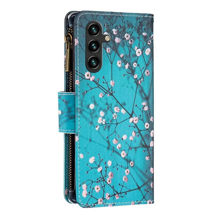 BF03 For Samsung Galaxy A35 5G Leather Case Zipper Wallet Phone Stand Cover
