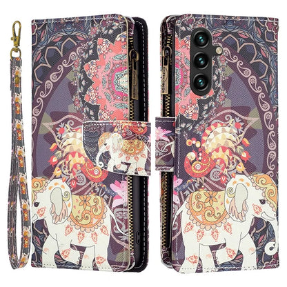 BF03 For Samsung Galaxy A35 5G Leather Case Zipper Wallet Phone Stand Cover