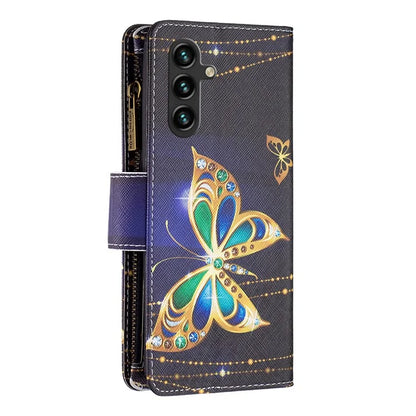 BF03 For Samsung Galaxy A35 5G Leather Case Zipper Wallet Phone Stand Cover
