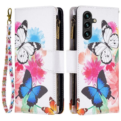 BF03 For Samsung Galaxy A35 5G Leather Case Zipper Wallet Phone Stand Cover