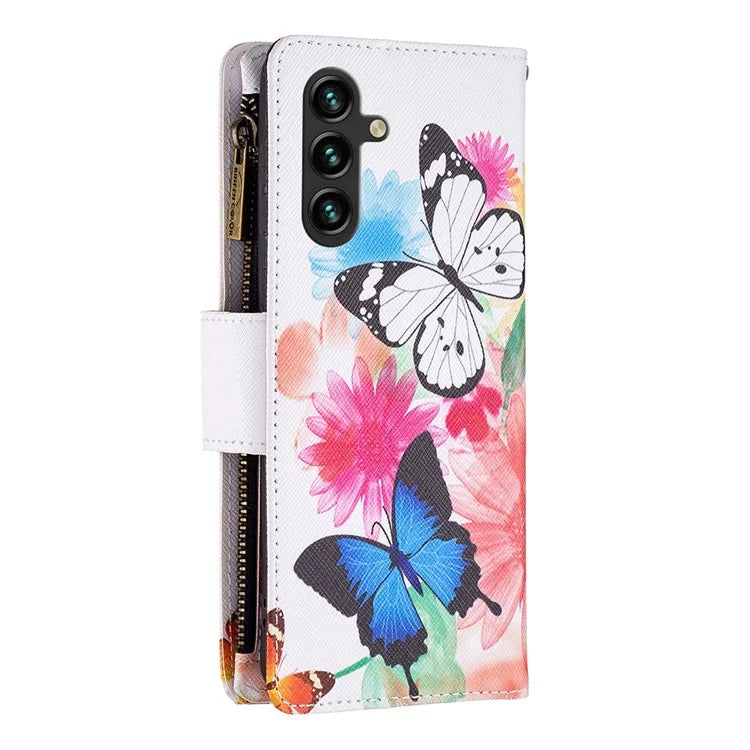 BF03 For Samsung Galaxy A35 5G Leather Case Zipper Wallet Phone Stand Cover