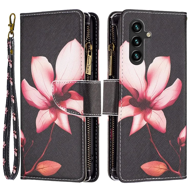 BF03 For Samsung Galaxy A35 5G Leather Case Zipper Wallet Phone Stand Cover