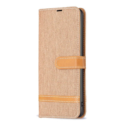 For Samsung Galaxy A35 5G Case Jeans Cloth Splicing PU Leather Wallet Cover