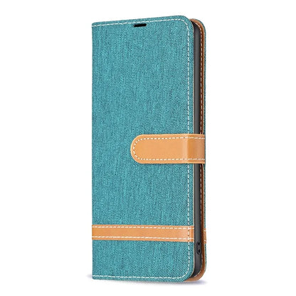 For Samsung Galaxy A35 5G Case Jeans Cloth Splicing PU Leather Wallet Cover
