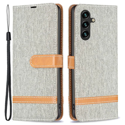 For Samsung Galaxy A35 5G Case Jeans Cloth Splicing PU Leather Wallet Cover