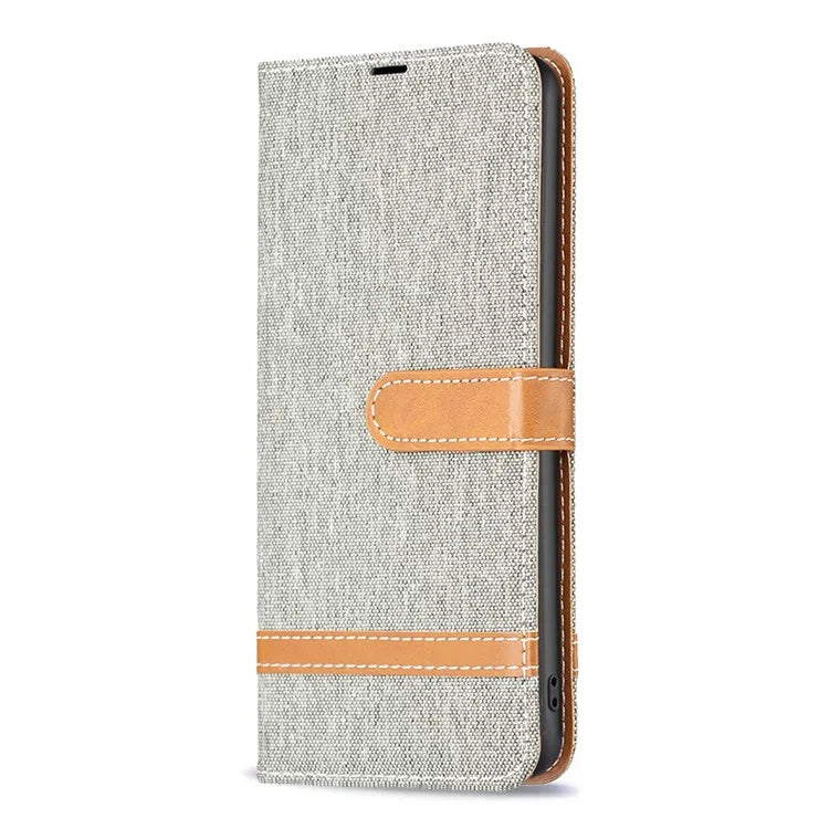 For Samsung Galaxy A35 5G Case Jeans Cloth Splicing PU Leather Wallet Cover