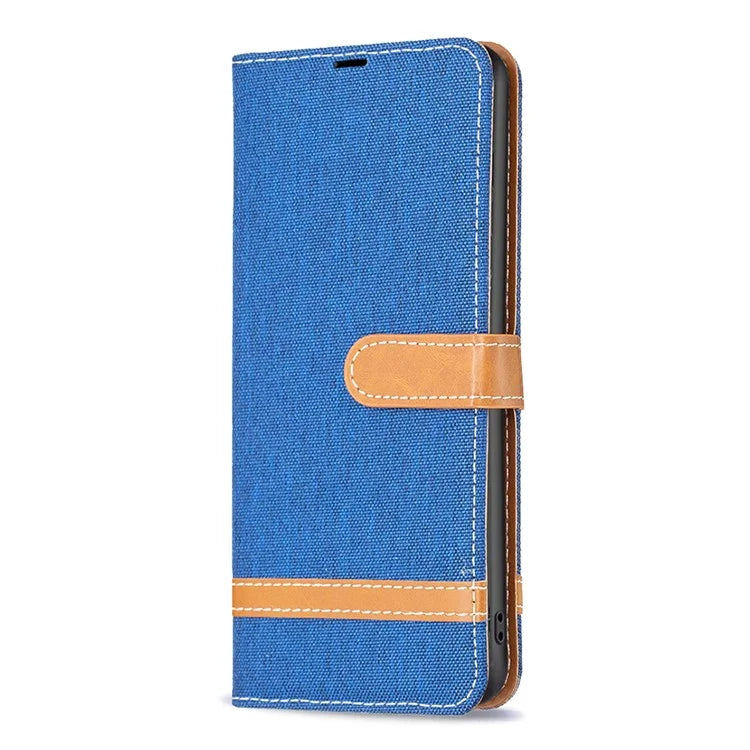 For Samsung Galaxy A35 5G Case Jeans Cloth Splicing PU Leather Wallet Cover