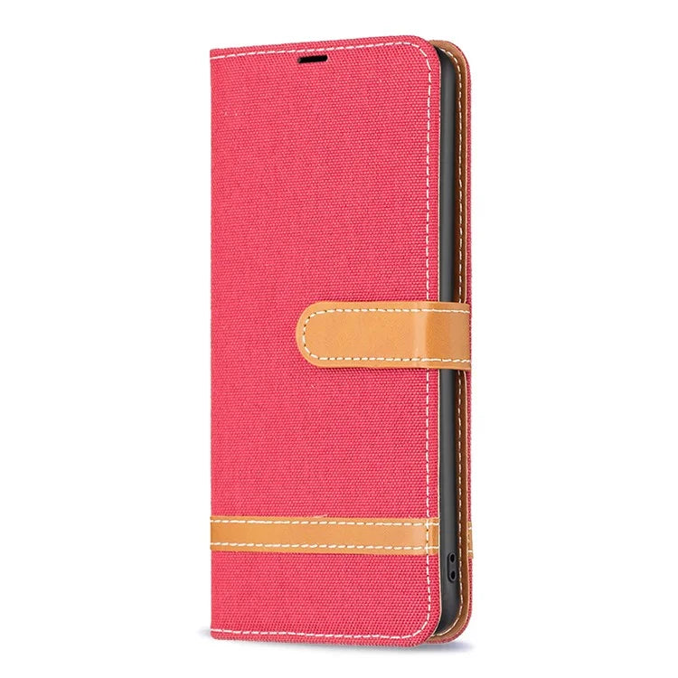 For Samsung Galaxy A35 5G Case Jeans Cloth Splicing PU Leather Wallet Cover
