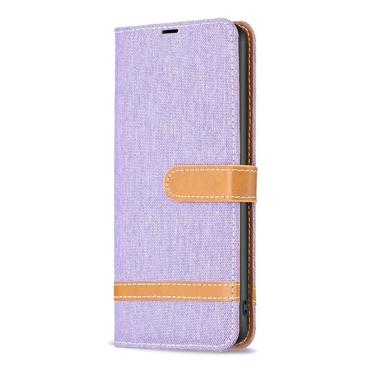 For Samsung Galaxy A35 5G Case Jeans Cloth Splicing PU Leather Wallet Cover