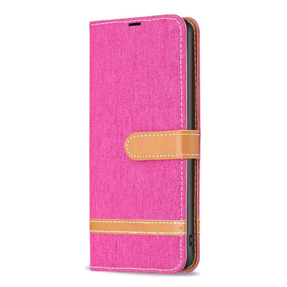 For Samsung Galaxy A35 5G Case Jeans Cloth Splicing PU Leather Wallet Cover