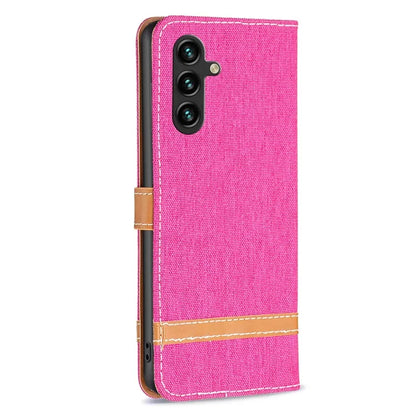For Samsung Galaxy A35 5G Case Jeans Cloth Splicing PU Leather Wallet Cover