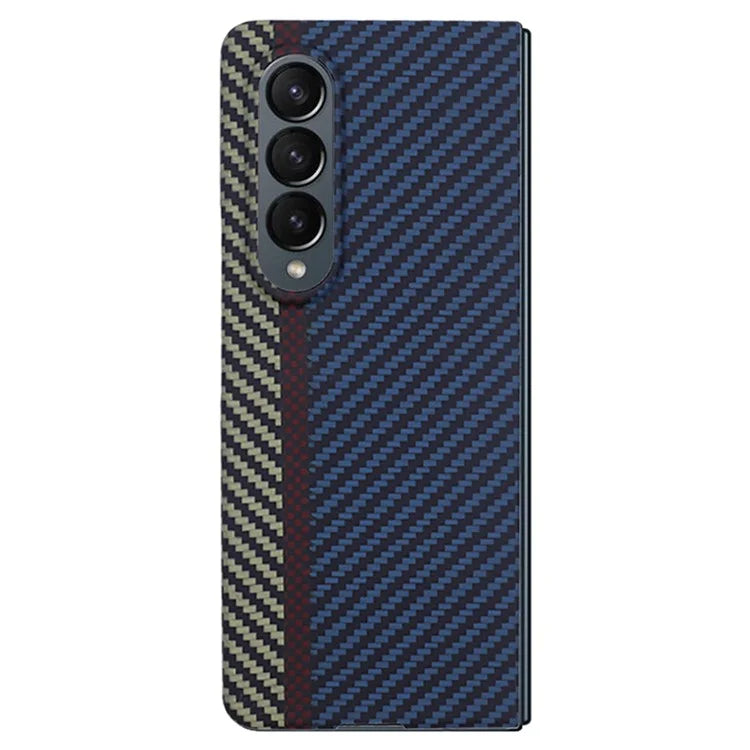 For Samsung Galaxy Z Fold4 5G Case 3-Color Design Aramid Fiber Phone Shell with Big Lens Cutouts