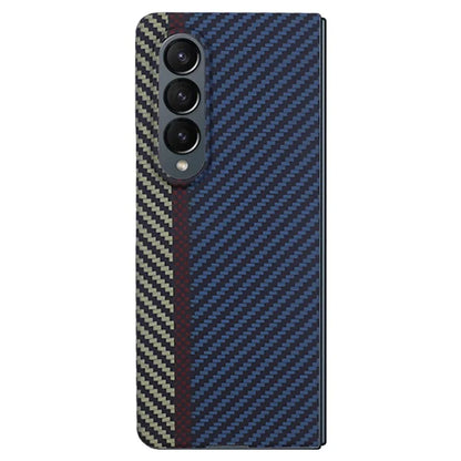 For Samsung Galaxy Z Fold4 5G Case 3-Color Design Aramid Fiber Phone Shell with Big Lens Cutouts