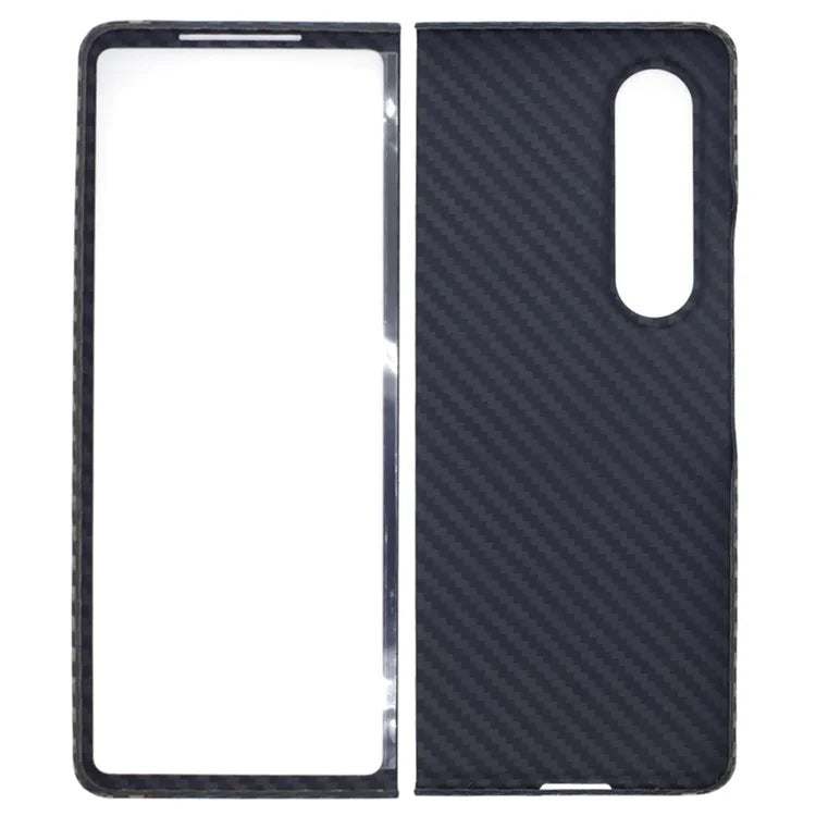 For Samsung Galaxy Z Fold4 5G Case 3-Color Design Aramid Fiber Phone Shell with Big Lens Cutouts