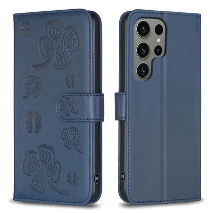 For Samsung Galaxy S23 Ultra Wallet Case Clover Pattern Flip PU Leather Phone Cover