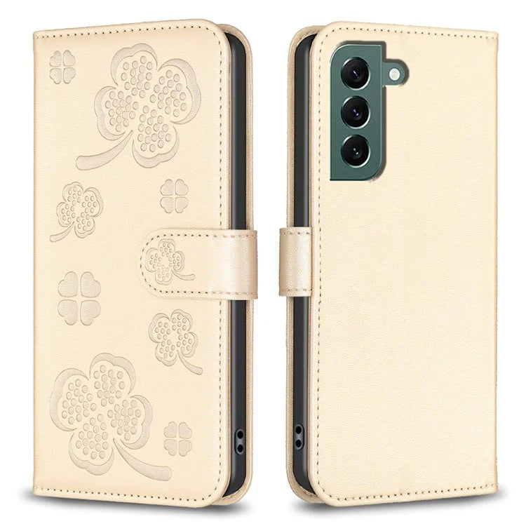 For Samsung Galaxy S23 FE Case Clover Pattern Leather Wallet Flip Phone Cover