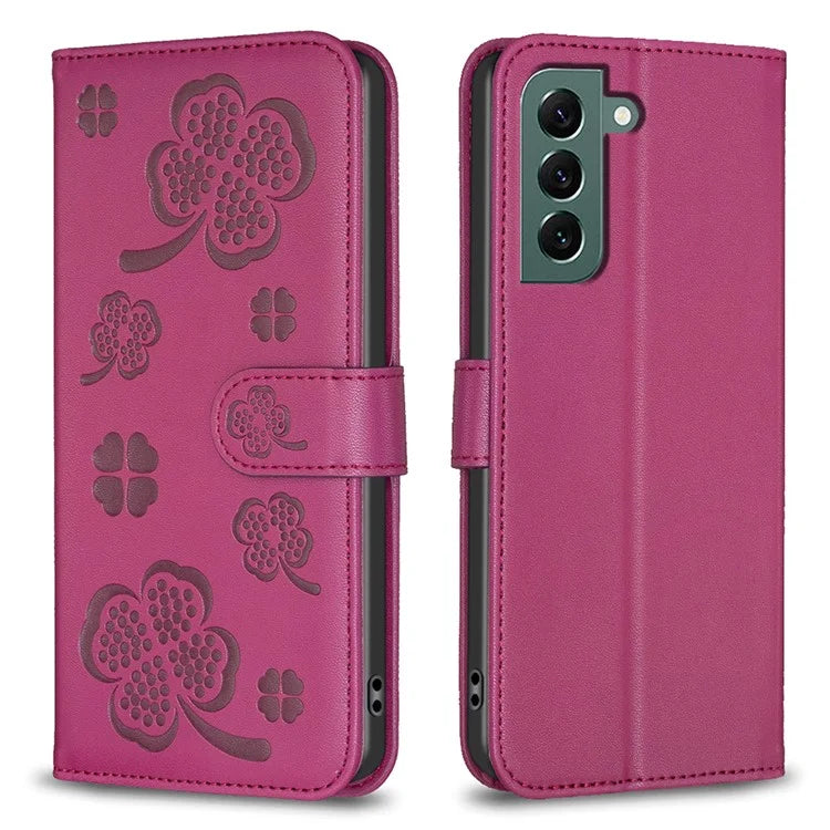For Samsung Galaxy S23 FE Case Clover Pattern Leather Wallet Flip Phone Cover