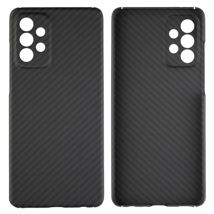 For Samsung Galaxy A52 4G / A52s 5G / A52 5G Case Black 1500D Coarse Texture Aramid Fiber Shell (Precise Cutout)