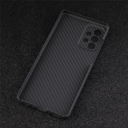 For Samsung Galaxy A53 5G Black Phone Case Aramid Fiber 1500D Coarse Texture Cover with Precise Cutout