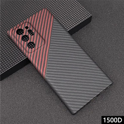 For Samsung Galaxy Note20 Ultra / Note20 Ultra 5G Case Big Lens Cutouts 1500D Coarse Texture Aramid Fiber Phone Cover, Black / Red