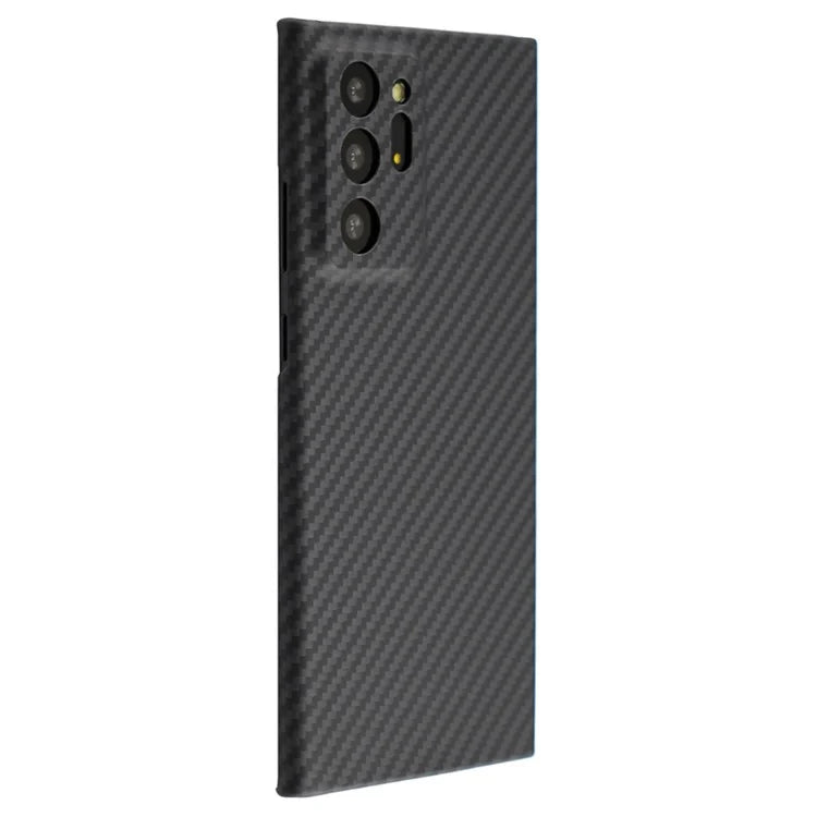 For Samsung Galaxy Note20 Ultra 5G / Note20 Ultra Case Black Aramid Fiber 1500D Coarse Texture Phone Cover