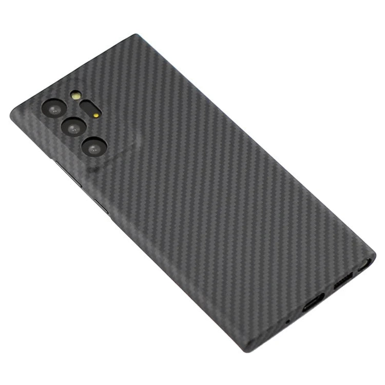 For Samsung Galaxy Note20 Ultra 5G / Note20 Ultra Case Black Aramid Fiber 1500D Coarse Texture Phone Cover