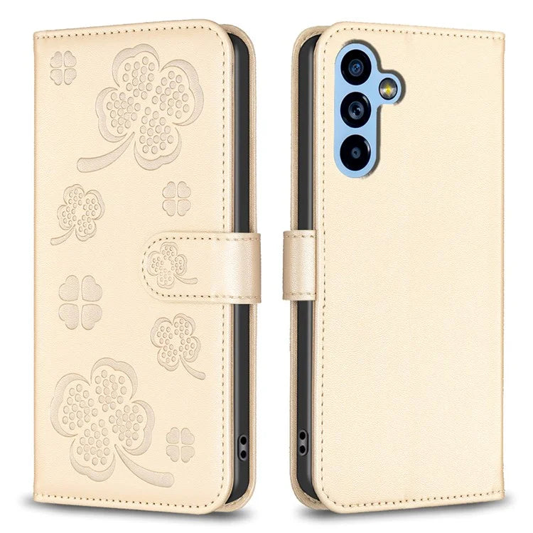 For Samsung Galaxy A14 5G / A14 4G Case Clover Pattern PU Leather Cell Phone Wallet Cover