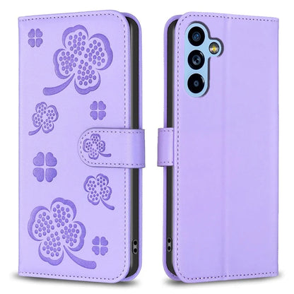 For Samsung Galaxy A14 5G / A14 4G Case Clover Pattern PU Leather Cell Phone Wallet Cover