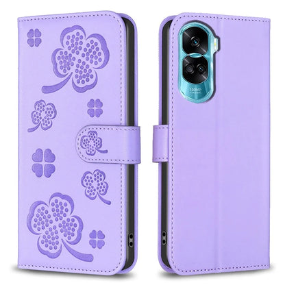 For Honor 90 Lite 5G / X50i 5G Case Leather Clover Pattern Mobile Phone Wallet Cover