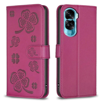 For Honor 90 Lite 5G / X50i 5G Case Leather Clover Pattern Mobile Phone Wallet Cover
