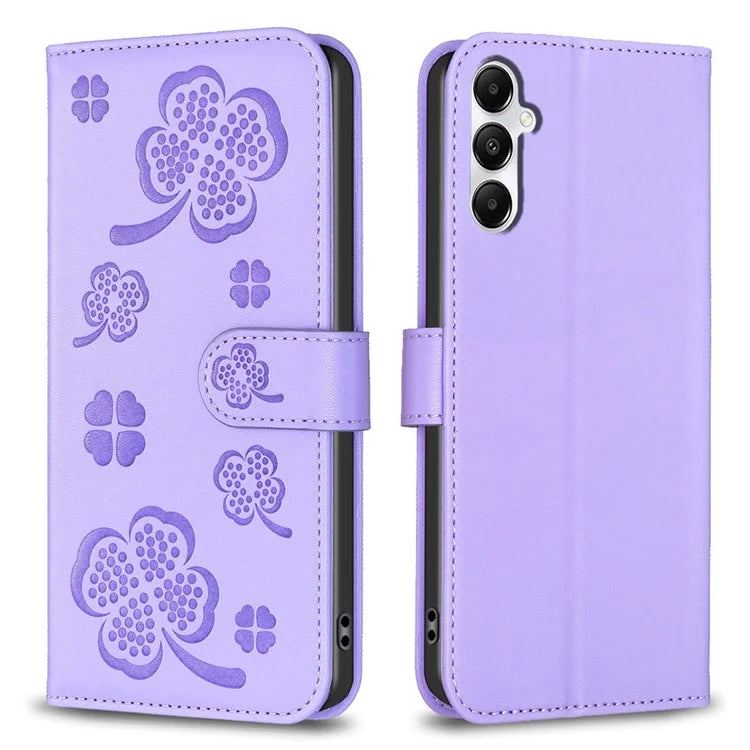 For Samsung Galaxy A05s 4G Magnetic Case Clover Pattern Wallet Flip Phone Cover