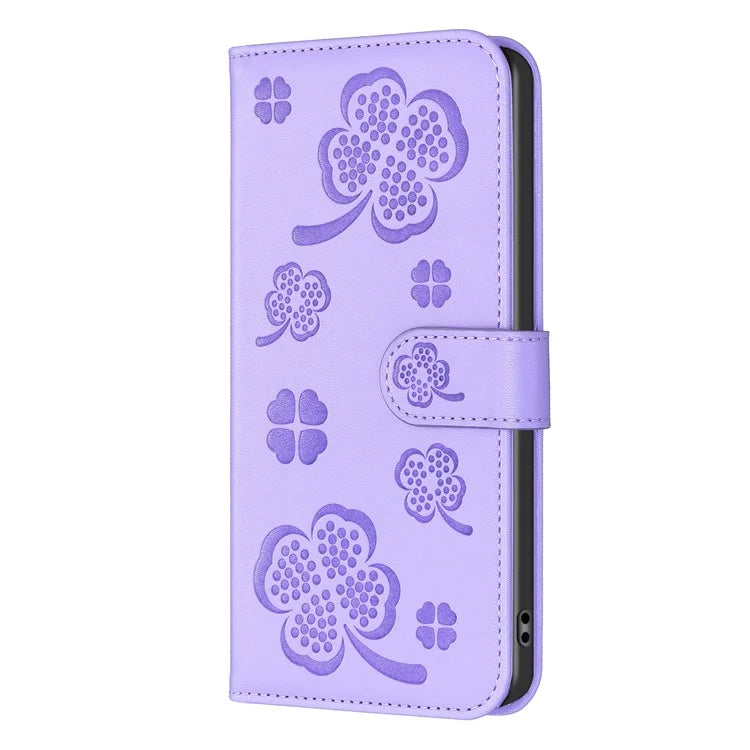 For Samsung Galaxy A05s 4G Magnetic Case Clover Pattern Wallet Flip Phone Cover