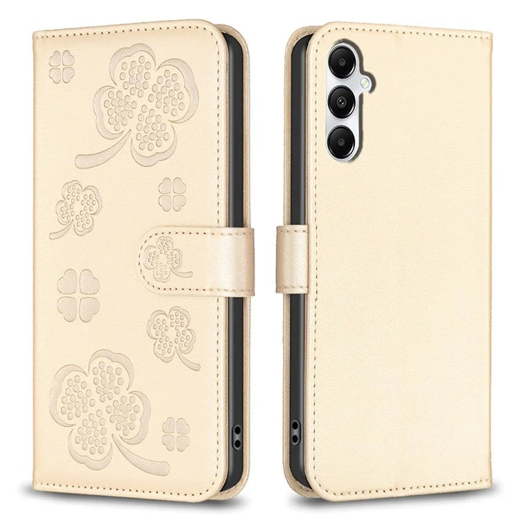 For Samsung Galaxy A05s 4G Magnetic Case Clover Pattern Wallet Flip Phone Cover
