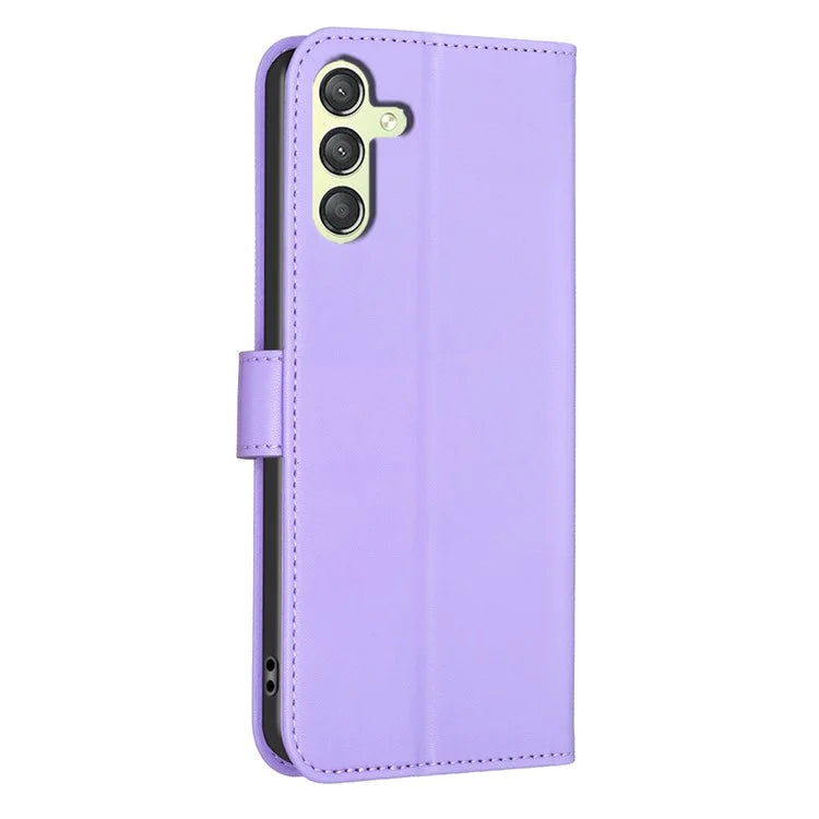 For Samsung Galaxy A24 4G (162.1 x 77.6 x 8.3mm) Magnetic Phone Case Leather Clover Imprinted Wallet Stand Cover