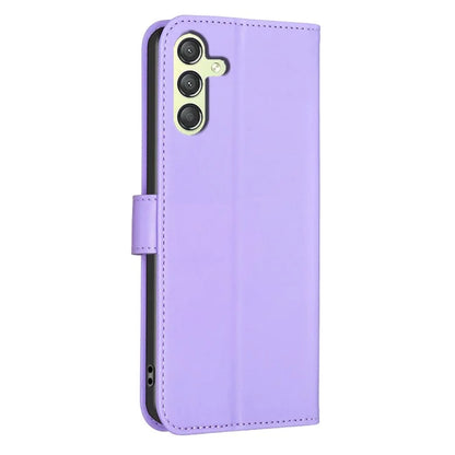 For Samsung Galaxy A24 4G (162.1 x 77.6 x 8.3mm) Magnetic Phone Case Leather Clover Imprinted Wallet Stand Cover
