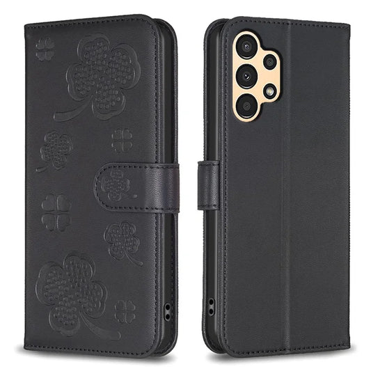 For Samsung Galaxy A13 5G / A04 4G (164.4 x 76.3 x 9.1 mm) Case PU Leather Clover Imprinted Wallet Phone Cover