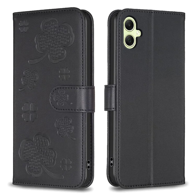 For Samsung Galaxy A05 4G Magnetic Case Clover PU Leather+TPU Protective Cover