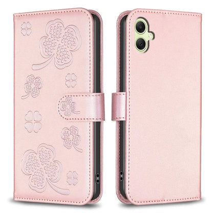 For Samsung Galaxy A05 4G Magnetic Case Clover PU Leather+TPU Protective Cover