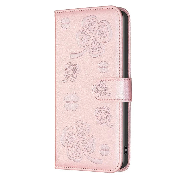 For Samsung Galaxy A05 4G Magnetic Case Clover PU Leather+TPU Protective Cover