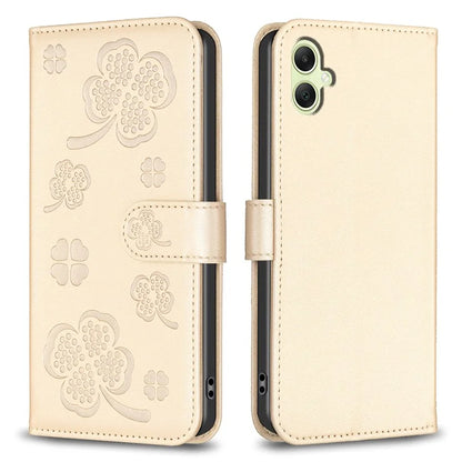 For Samsung Galaxy A05 4G Magnetic Case Clover PU Leather+TPU Protective Cover