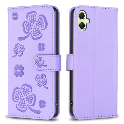 For Samsung Galaxy A05 4G Magnetic Case Clover PU Leather+TPU Protective Cover