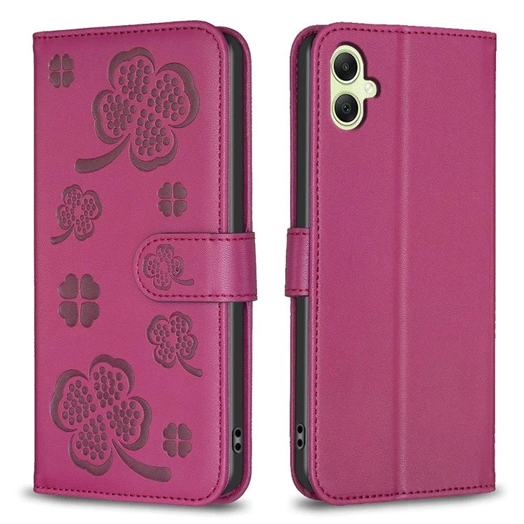 For Samsung Galaxy A05 4G Magnetic Case Clover PU Leather+TPU Protective Cover