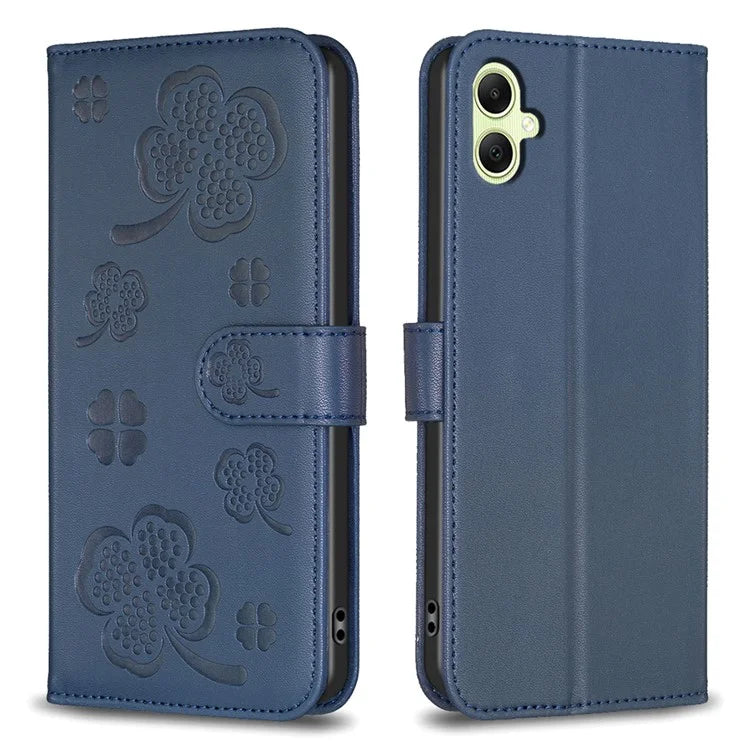 For Samsung Galaxy A05 4G Magnetic Case Clover PU Leather+TPU Protective Cover